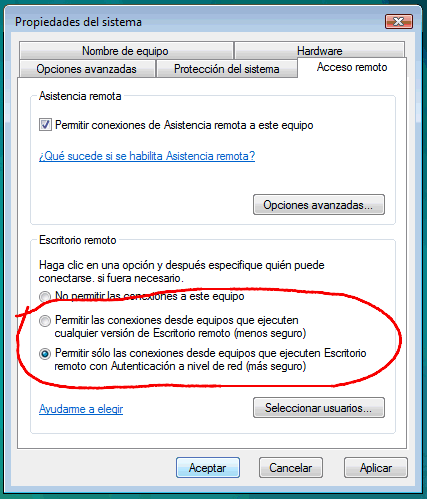 habilitar conexion escritorio remoto windows xp