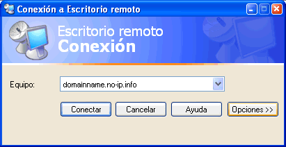 Figura 23. Conectar con el equipo remoto usando Conexin a Escritorio remoto