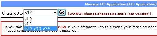 Figura 2. Configurar la versión de .NET