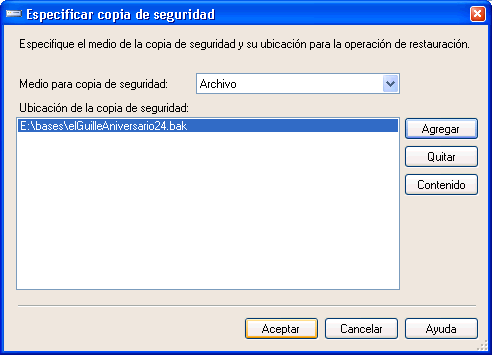 Figura 9. Paso previo para indicar la ubicacin de la copia de seguridad