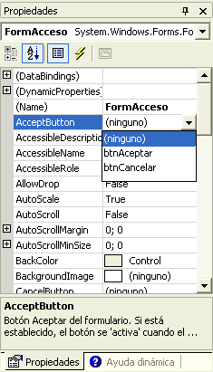 Figura 2. Asignar el botn predeterminado