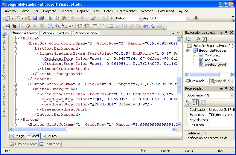 Figura 7. Todo los controles de una aplicacin WinFX se crean usando XAML