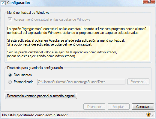 Figura 5. Para activar la opción del menú contextual hay que ejecutarlo como administrador