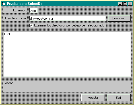 Form de prueba para SelDir