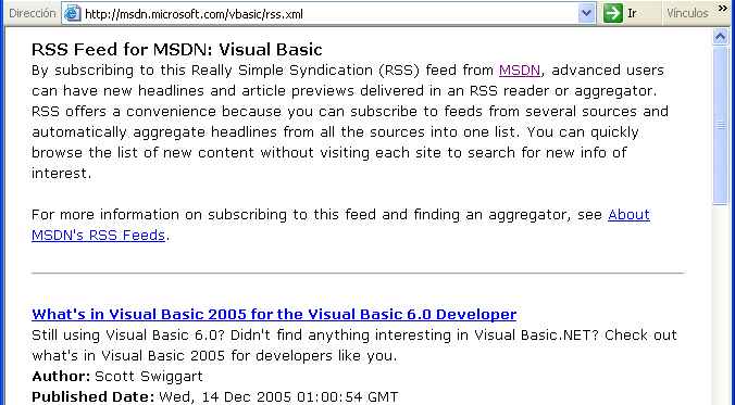 RSS MSDN: Visual Basic 2005