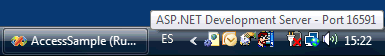 Figura 3. El servidor de desarrollo de ASP.NET usa un puerto diferente