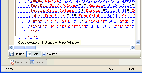 Figura 4. Error al usar un formulario WinFX con la CTP de Julio