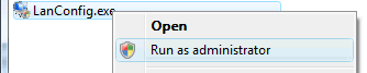Figura 2. En Windows Vista se debe ejecutar como administrador