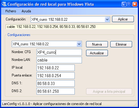Figura 3. Ejecutándose en un Windows XP como administrador
