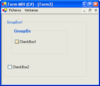 Figura 5. Los GroupBoxs anidados en VS2003 se ven mal al usar los extilos de XP