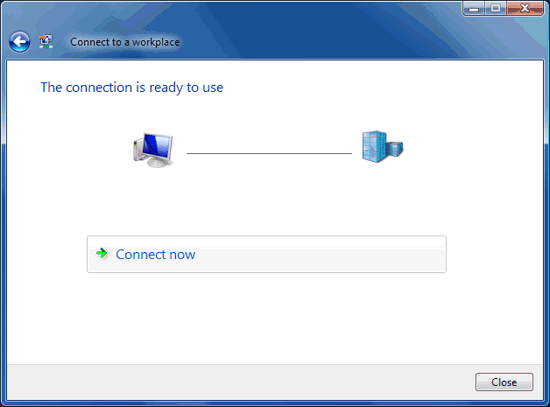 Figura 16. Finalizada la configuración de la conexión Vista nos ofrece conectarnos
