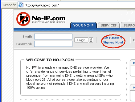 Figura 13. Crear una cuenta en No-IP.com