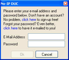 Figura 17. Cuenta de correo y password usado en No-IP.com